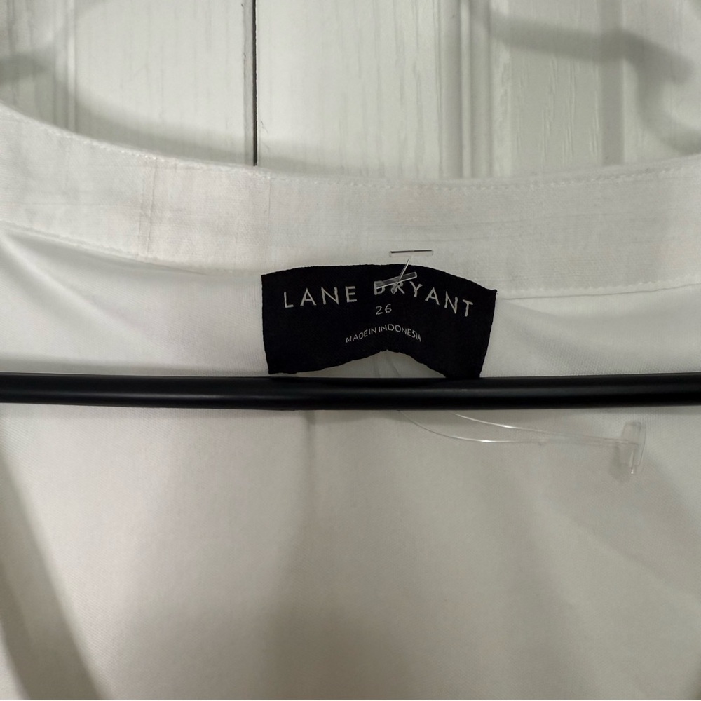 Lane Bryant Cream Button-Up Midi Dress (NO BELT) - Picture 4 of 6